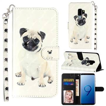 Pug Dog 3D Leather Phone Holster Wallet Case for Samsung Galaxy S9 Plus(S9+)
