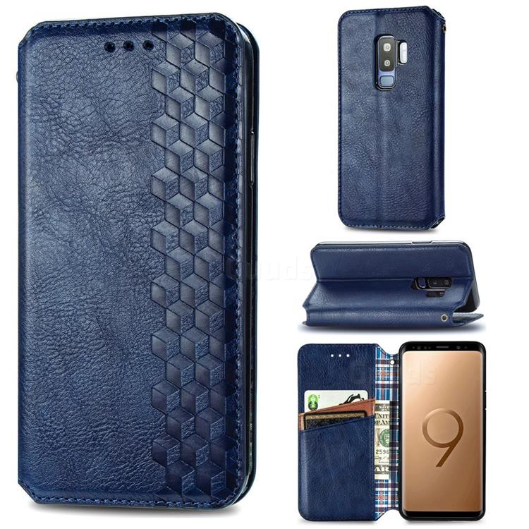 Leather Cover Compatible with Samsung Galaxy S9 Dark Blue Wallet Case for Samsung Galaxy S9