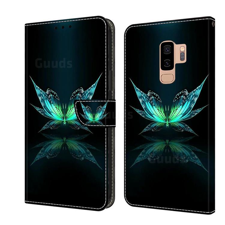 Reflection Butterfly Crystal PU Leather Protective Wallet Case Cover for Samsung Galaxy S9 Plus(S9+)
