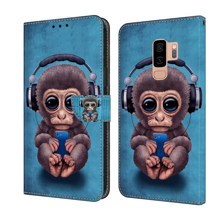 Cute Orangutan Crystal PU Leather Protective Wallet Case Cover for Samsung Galaxy S9 Plus(S9+)