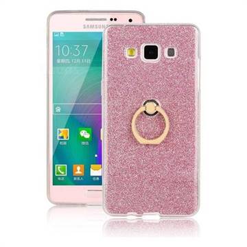 Luxury Soft TPU Glitter Back Ring Cover with 360 Rotate Finger Holder Buckle for Samsung Galaxy A3 2015 A300 - Pink