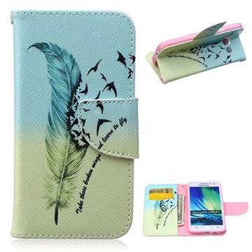 Feather Bird Leather Wallet Case for Samsung Galaxy A3 A300 A300F