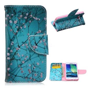 Blue Plum Leather Wallet Case for Samsung Galaxy A3 A300 A300F