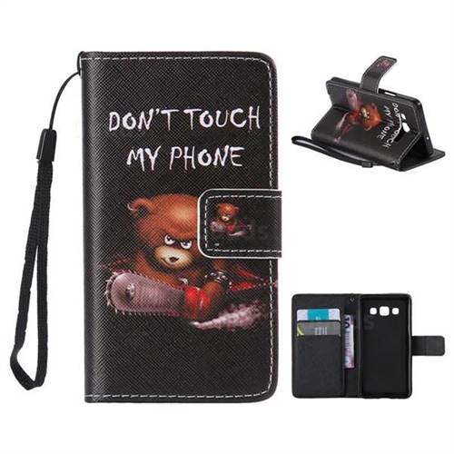 Angry Bear PU Leather Wallet Case for Samsung Galaxy A3 2015 A300