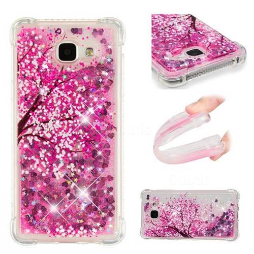Pink Cherry Blossom Dynamic Liquid Glitter Sand Quicksand Star TPU Case for Samsung Galaxy A3 2016 A310