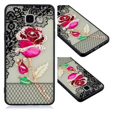 Rose Lace Diamond Flower Soft TPU Back Cover for Samsung Galaxy A3 2016 A310