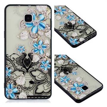 Lilac Lace Diamond Flower Soft TPU Back Cover for Samsung Galaxy A3 2016 A310