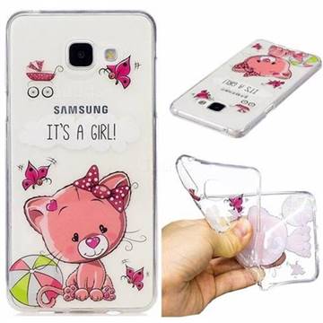 Cute Cat Super Clear Soft TPU Back Cover for Samsung Galaxy A3 2016 A310