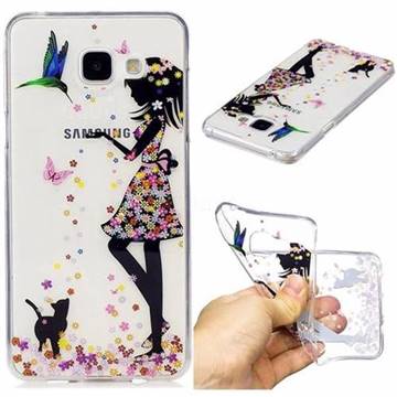 Cat Girl Flower Super Clear Soft TPU Back Cover for Samsung Galaxy A3 2016 A310