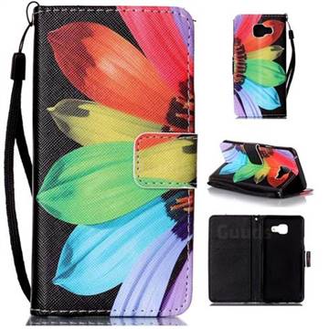 Colorful Sunflower Leather Wallet Phone Case for Samsung Galaxy A3 2016 A310