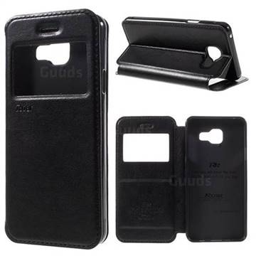 Roar Korea Noble View Leather Flip Cover for Samsung Galaxy A3 2016 A310 - Black