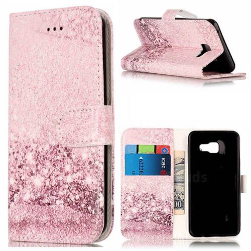 Glittering Rose Gold PU Leather Wallet Case for Samsung Galaxy A3 2016 A310