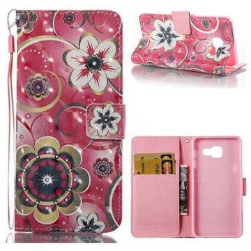 Tulip Flower 3D Painted Leather Wallet Case for Samsung Galaxy A3 2016 A310