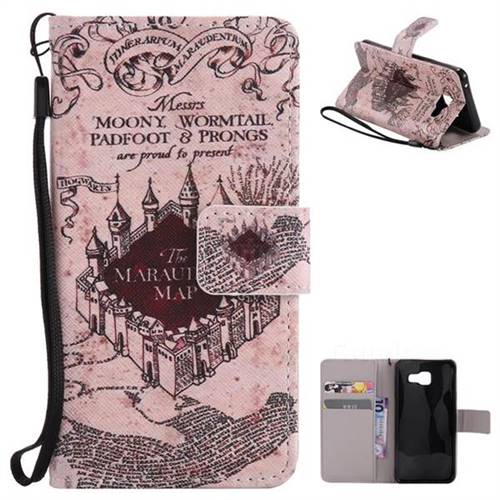 Castle The Marauders Map PU Leather Wallet Case for Samsung Galaxy A3 2016 A310