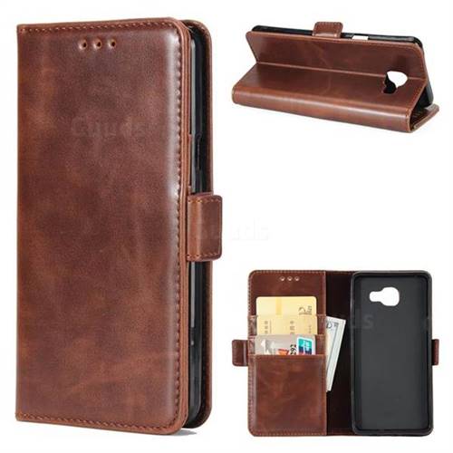 Luxury Crazy Horse PU Leather Wallet Case for Samsung Galaxy A3 2016 A310 - Coffee