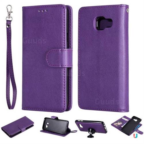 Retro Greek Detachable Magnetic PU Leather Wallet Phone Case for Samsung Galaxy A3 2016 A310 - Purple