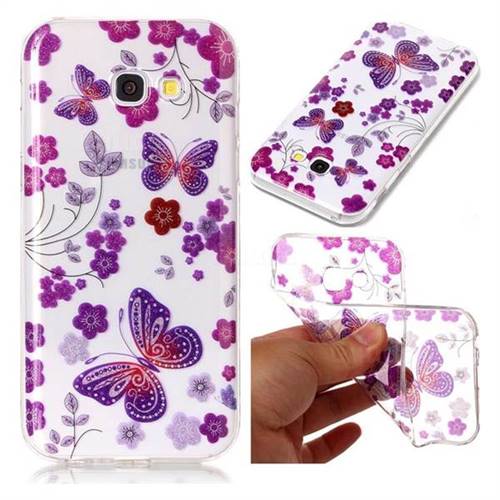 Safflower Butterfly Super Clear Soft TPU Back Cover for Samsung Galaxy A3 2017 A320