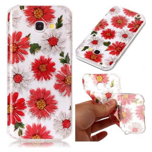 Red Daisy Super Clear Soft TPU Back Cover for Samsung Galaxy A3 2017 A320