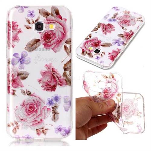 Blossom Peony Super Clear Soft TPU Back Cover for Samsung Galaxy A3 2017 A320