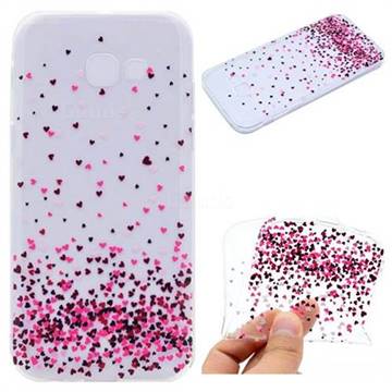 Heart Shaped Flowers Super Clear Soft TPU Back Cover for Samsung Galaxy A3 2017 A320