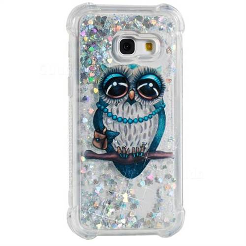 Sweet Gray Owl Dynamic Liquid Glitter Sand Quicksand Star TPU Case for Samsung Galaxy A3 2017 A320