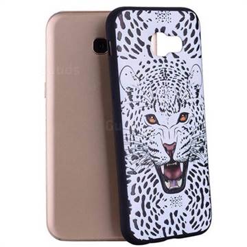 Snow Leopard 3D Embossed Relief Black Soft Back Cover for Samsung Galaxy A3 2017 A320