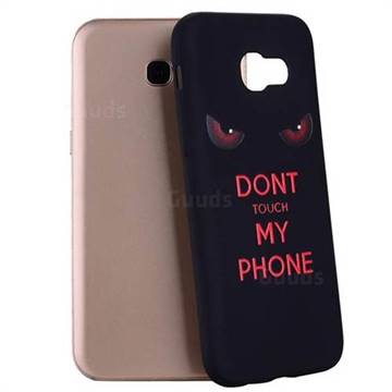 Red Eyes 3D Embossed Relief Black Soft Back Cover for Samsung Galaxy A3 2017 A320