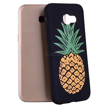 Big Pineapple 3D Embossed Relief Black Soft Back Cover for Samsung Galaxy A3 2017 A320