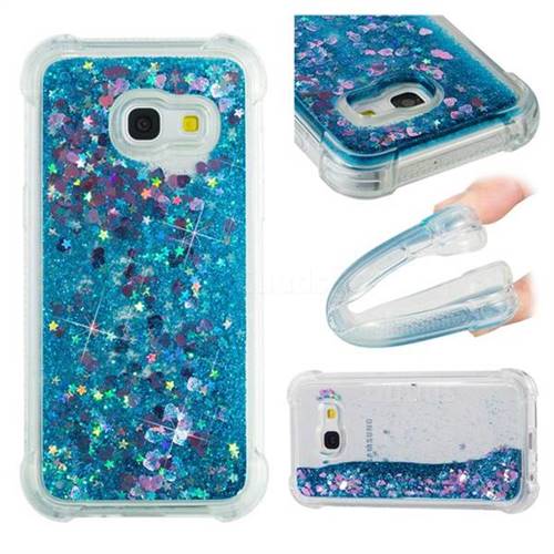Dynamic Liquid Glitter Sand Quicksand TPU Case for Samsung Galaxy A3 2017 A320 - Blue Love Heart