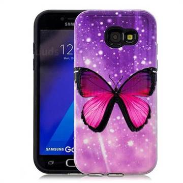 Glossy Butterfly Pattern 2 in 1 PC + TPU Glossy Embossed Back Cover for Samsung Galaxy A3 2017 A320