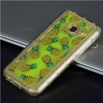Pineapple Glassy Glitter Quicksand Dynamic Liquid Soft Phone Case for Samsung Galaxy A3 2017 A320