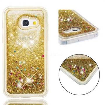Dynamic Liquid Glitter Quicksand Sequins TPU Phone Case for Samsung Galaxy A3 2017 A320 - Golden