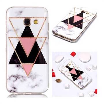 Inverted Triangle Black Soft TPU Marble Pattern Phone Case for Samsung Galaxy A3 2017 A320