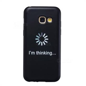 Thinking Stick Figure Matte Black TPU Phone Cover for Samsung Galaxy A3 2017 A320