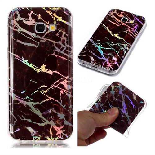 Black Brown Marble Pattern Bright Color Laser Soft TPU Case for Samsung Galaxy A3 2017 A320