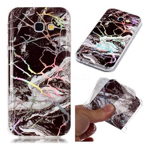 White Black Marble Pattern Bright Color Laser Soft TPU Case for Samsung Galaxy A3 2017 A320