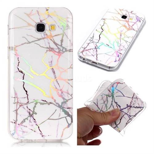 Color White Marble Pattern Bright Color Laser Soft TPU Case for Samsung Galaxy A3 2017 A320