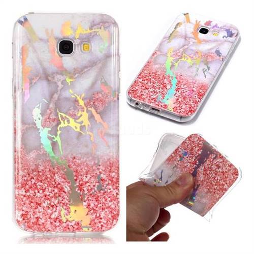 Powder Sandstone Marble Pattern Bright Color Laser Soft TPU Case for Samsung Galaxy A3 2017 A320