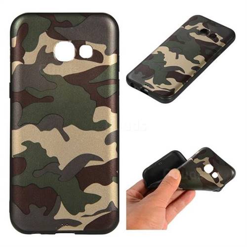 Camouflage Soft TPU Back Cover for Samsung Galaxy A3 2017 A320 - Gold Green