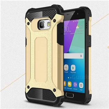 King Kong Armor Premium Shockproof Dual Layer Rugged Hard Cover for Samsung Galaxy A3 2017 A320 - Champagne Gold