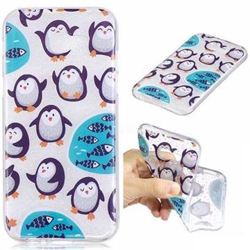 Penguin and Fish Super Clear Soft TPU Back Cover for Samsung Galaxy A3 2017 A320