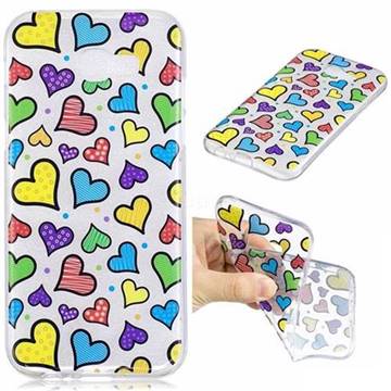 Colored Heart Super Clear Soft TPU Back Cover for Samsung Galaxy A3 2017 A320