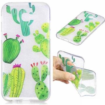 Green Cactus Super Clear Soft TPU Back Cover for Samsung Galaxy A3 2017 A320