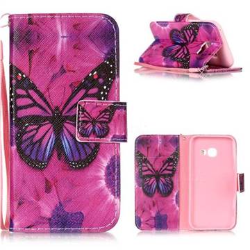 Black Butterfly Leather Wallet Phone Case for Samsung Galaxy A3 2017 A320