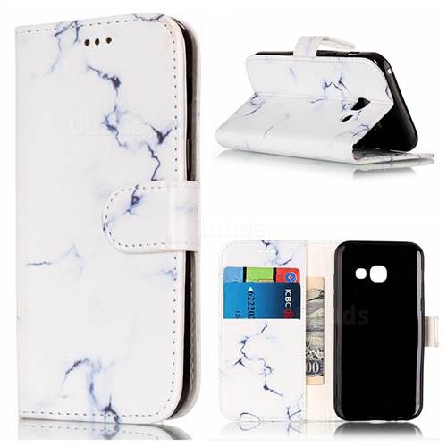 Soft White Marble PU Leather Wallet Case for Samsung Galaxy A3 2017 A320