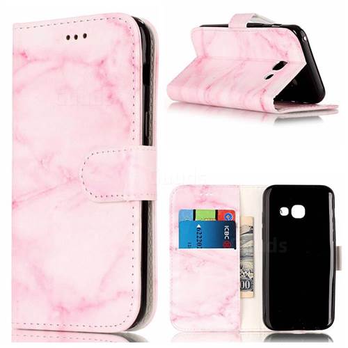 Pink Marble PU Leather Wallet Case for Samsung Galaxy A3 2017 A320
