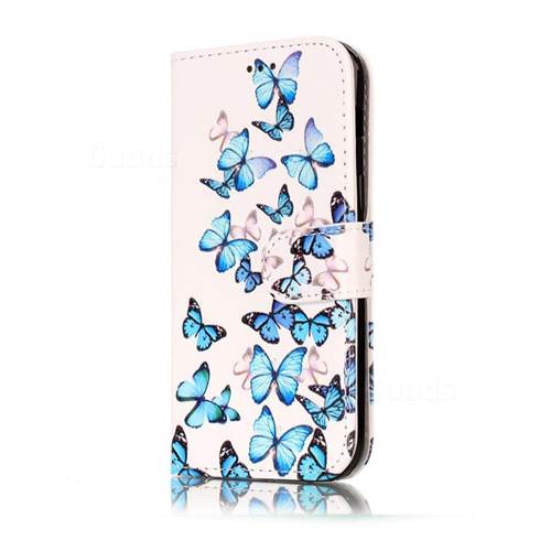 Blue Vivid Butterflies PU Leather Wallet Case for Samsung Galaxy A3 ...