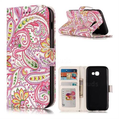 Pepper Flowers 3D Relief Oil PU Leather Wallet Case for Samsung Galaxy A3 2017 A320