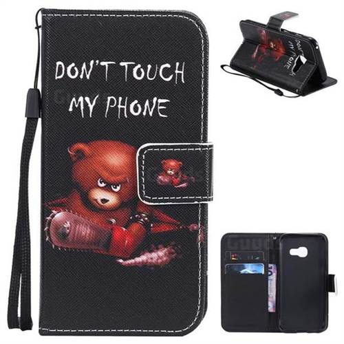 Angry Bear PU Leather Wallet Case for Samsung Galaxy A3 2017 A320