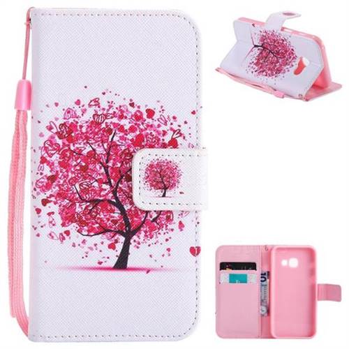 Colored Red Tree PU Leather Wallet Case for Samsung Galaxy A3 2017 A320